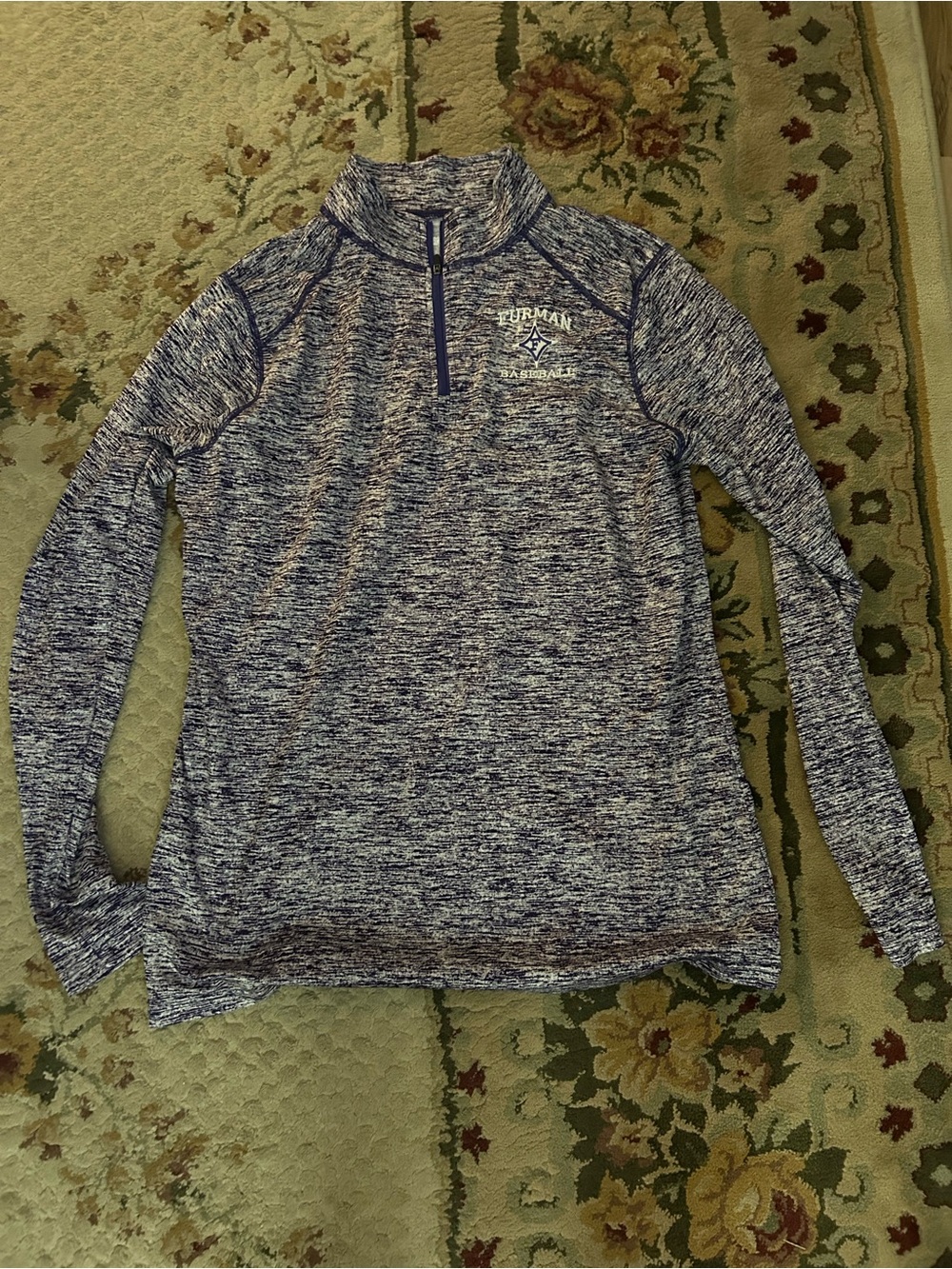 Furman Men’s Dry-Fit Baseball Purple Quarter-Zip Performance Top